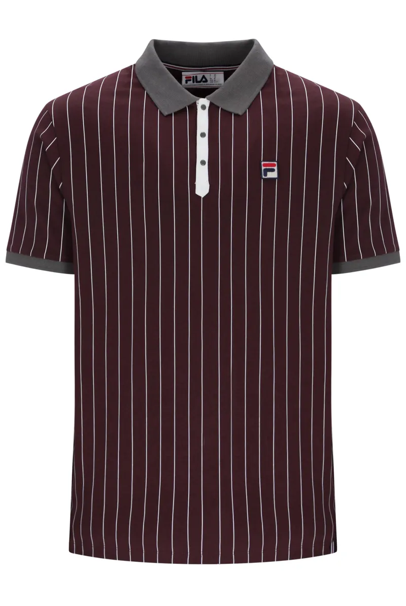 Fila BB1 Classic Vintage Striped Polo Fudge / Gunmetal