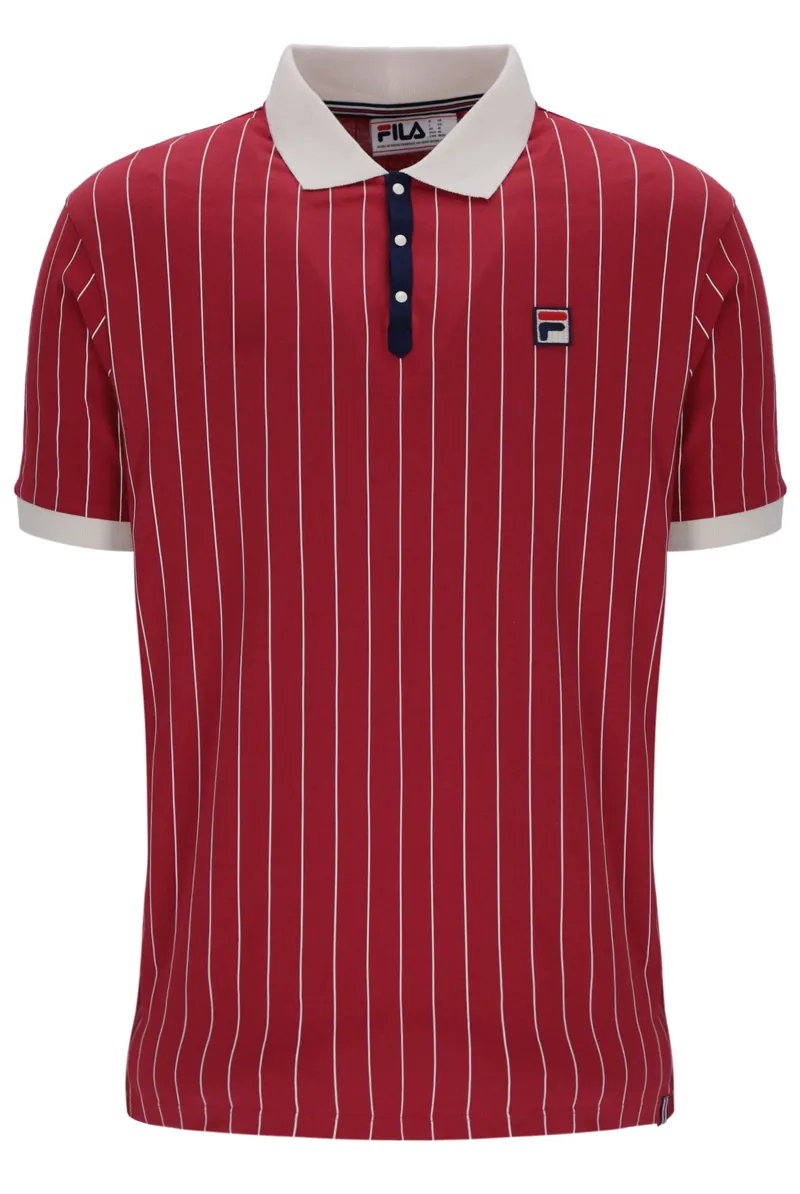 Fila BB1 Classic Vintage Striped Polo Garnet
