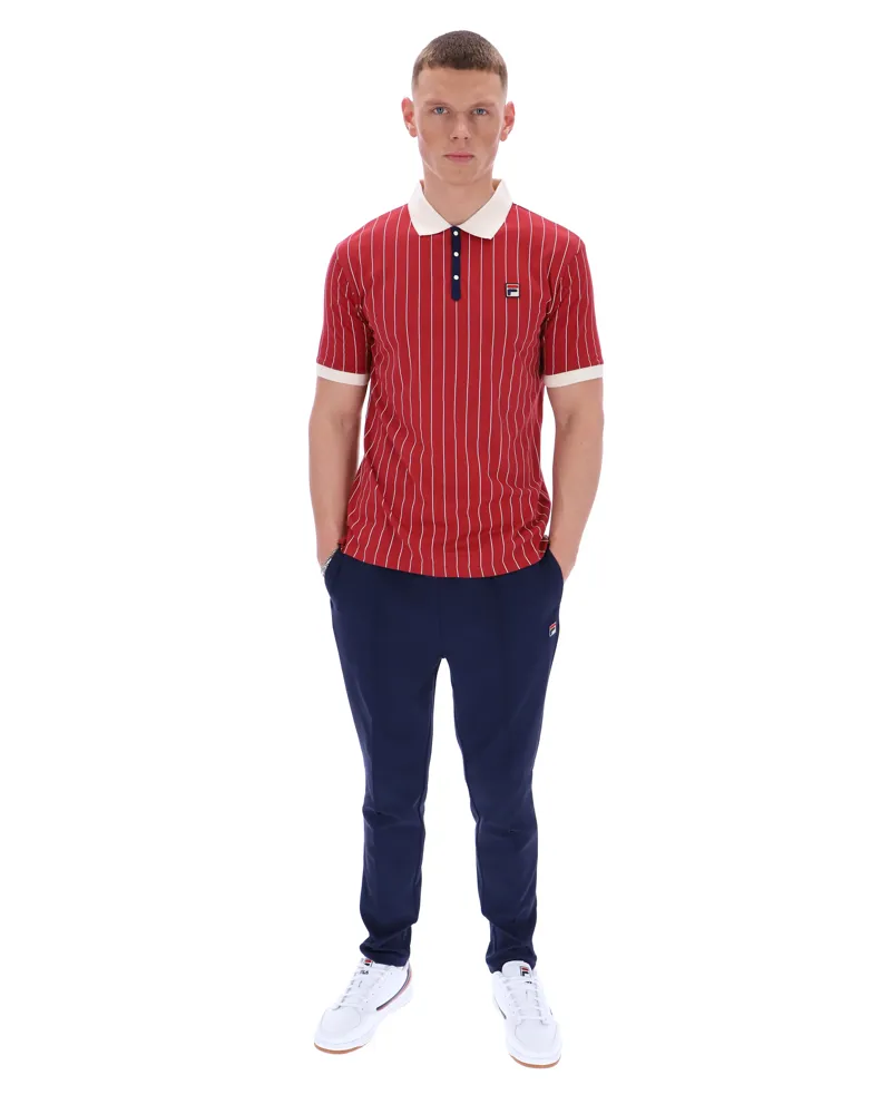 Fila BB1 Classic Vintage Striped Polo Garnet-2