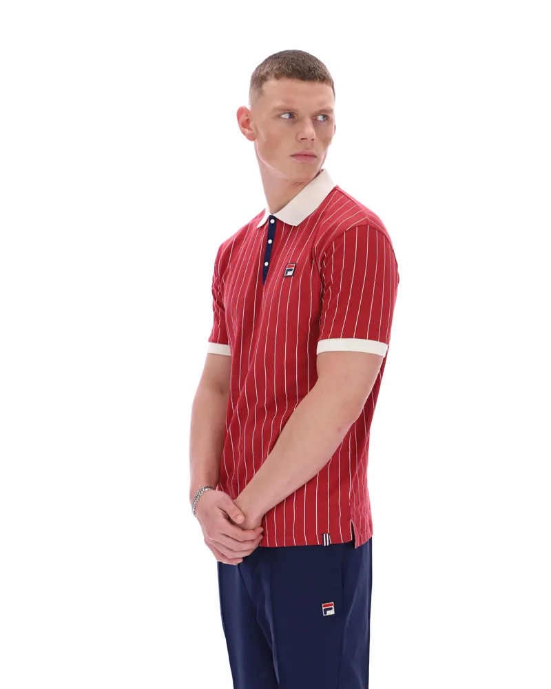 Fila BB1 Classic Vintage Striped Polo Garnet-5