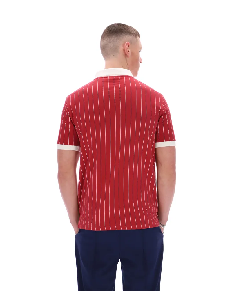 Fila BB1 Classic Vintage Striped Polo Garnet-6