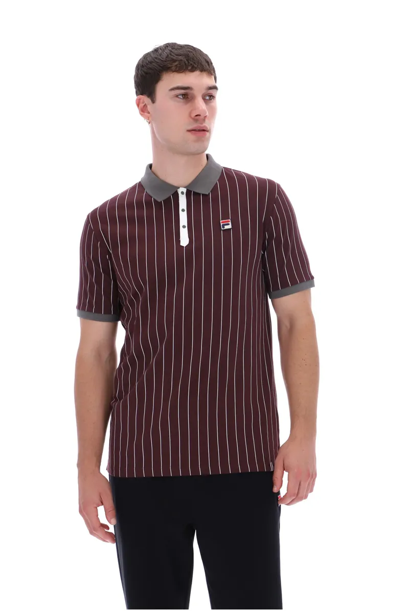Fila BB1 Classic Vintage Striped Polo Fudge / Gunmetal-2