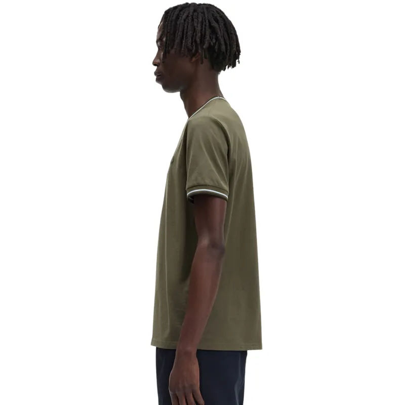 Fred Perry Twin Tipped T-shirt Uniform Green / Ice Blue / Green-4