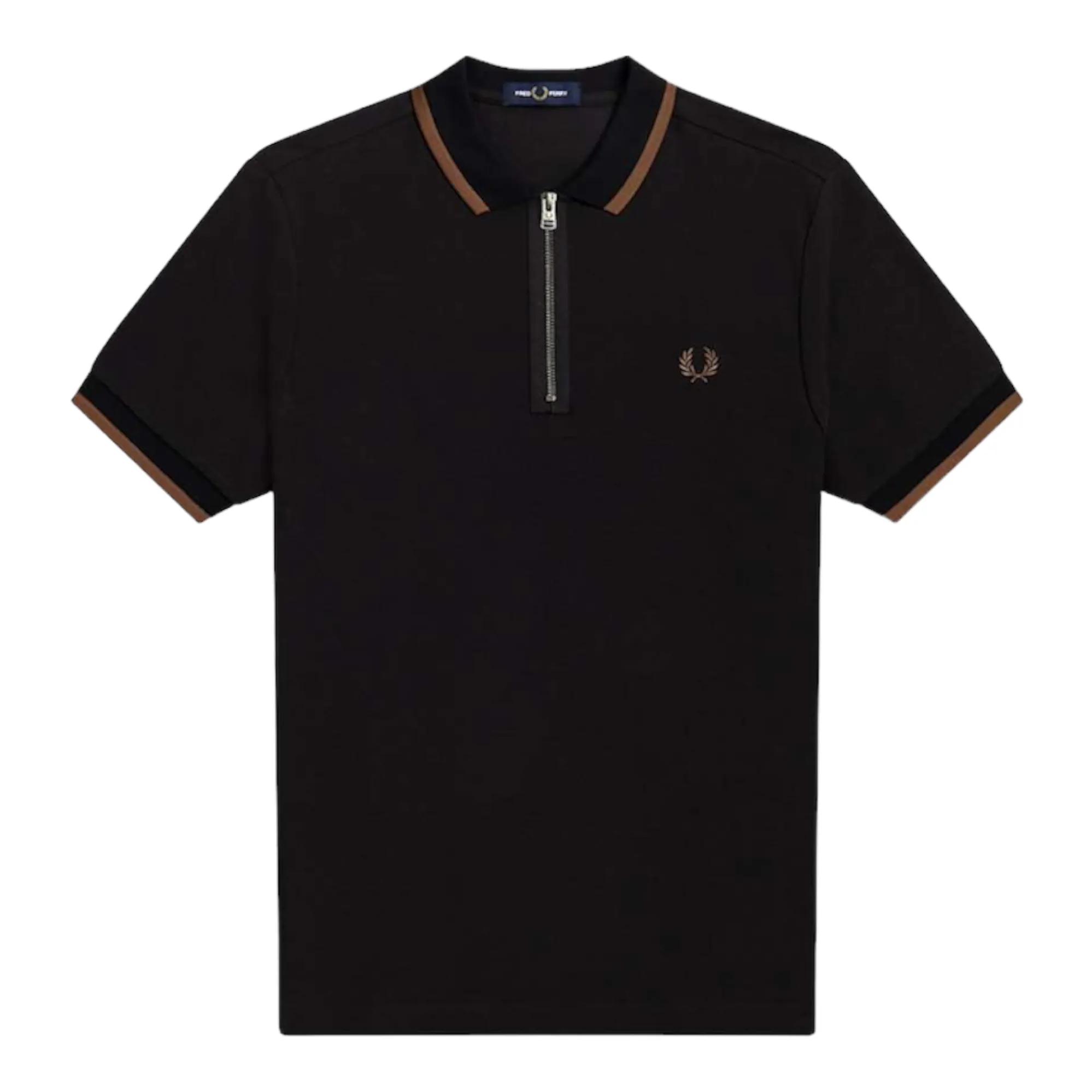 Fred Perry M4598 102 Mens 1 4 Zip Polo T shirt Black