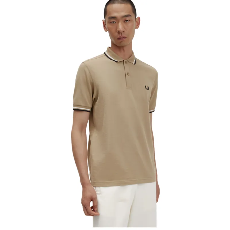 Fred Perry M3600-R72 Polo T-shirt Warm Stone / Black / White-1