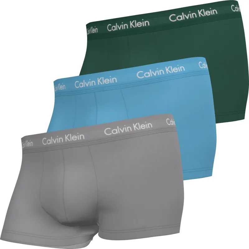Calvin Klein 3 Pack Low Rise Boxers Sea / Sky High / Silver LARGE ONLY