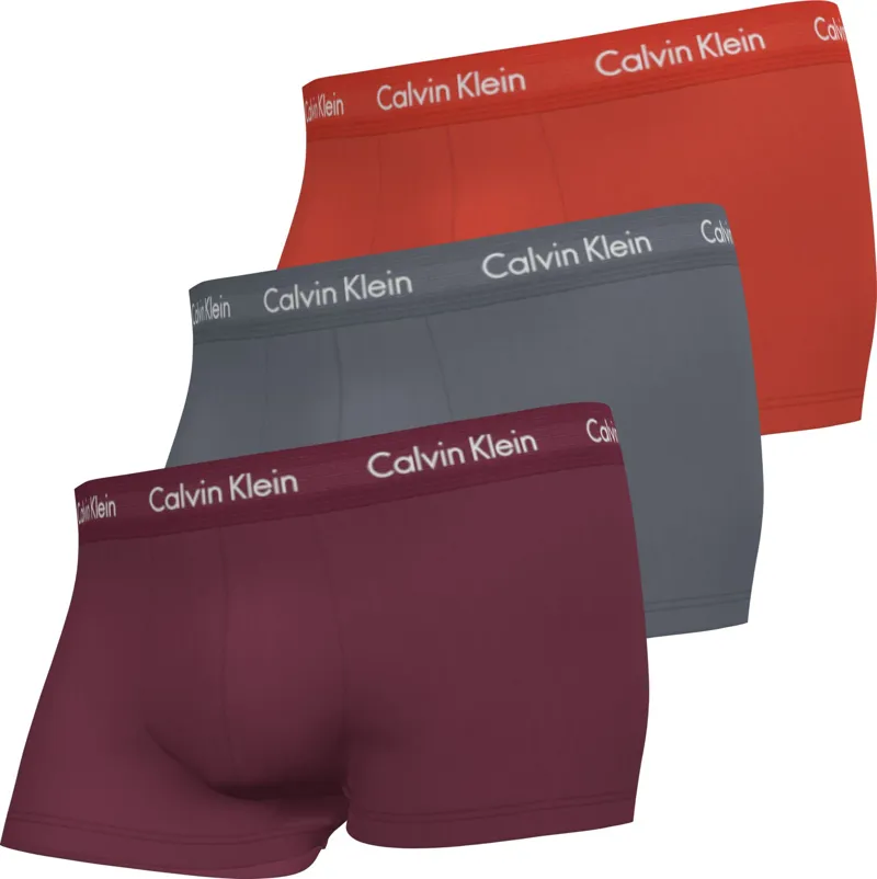 Calvin Klein 3 Pack Low Rise Boxers Red / Pewter / Berry 