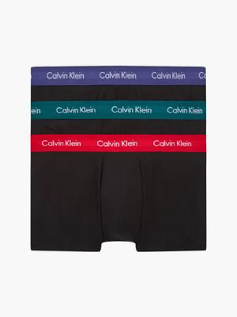 Calvin Klein 3 Pack Low Rise Boxers Blue / Grape / Red  LARGE ONLY