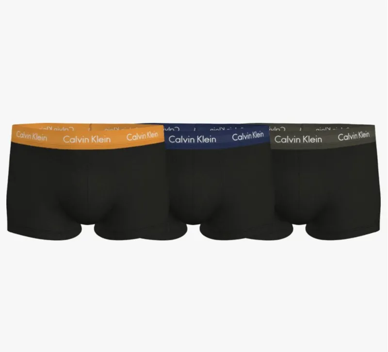 Calvin Klein 3 Pack Low Rise Boxers Orange / Blue / Green LARGE ONLY