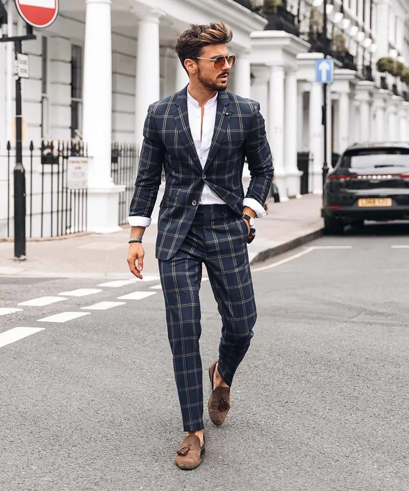 Cavani Hardy Check Blazer Navy-3