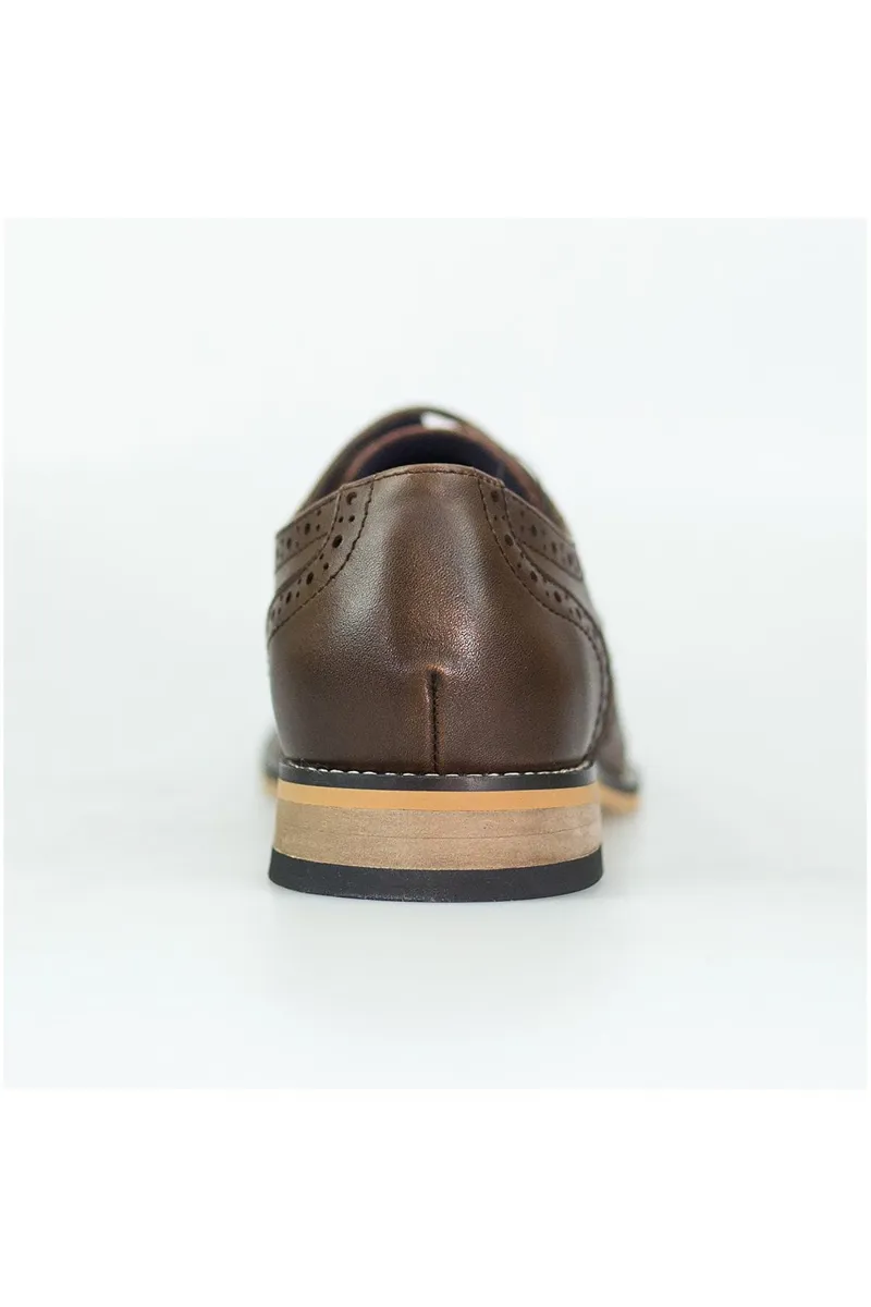 Cavani Horatio Tweed Brogue Shoes Brown SIZE 12 ONLY-1