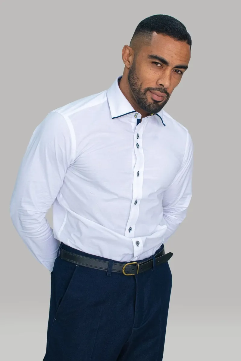 Cavani Perry Long Sleeve Shirt White LARGE ONLY 