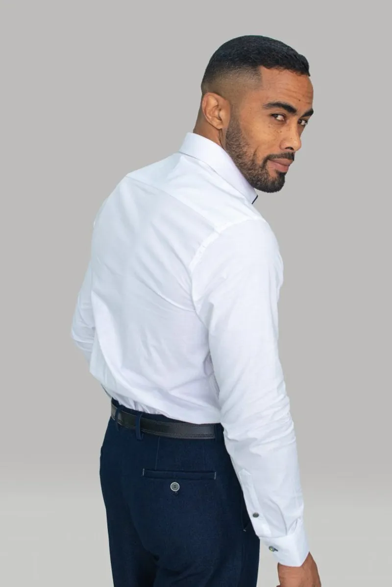 Cavani Perry Long Sleeve Shirt White LARGE ONLY -1