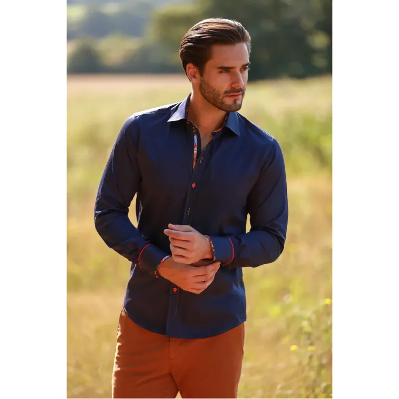 Claudio Lugli Signature Plain Shirt Navy-4