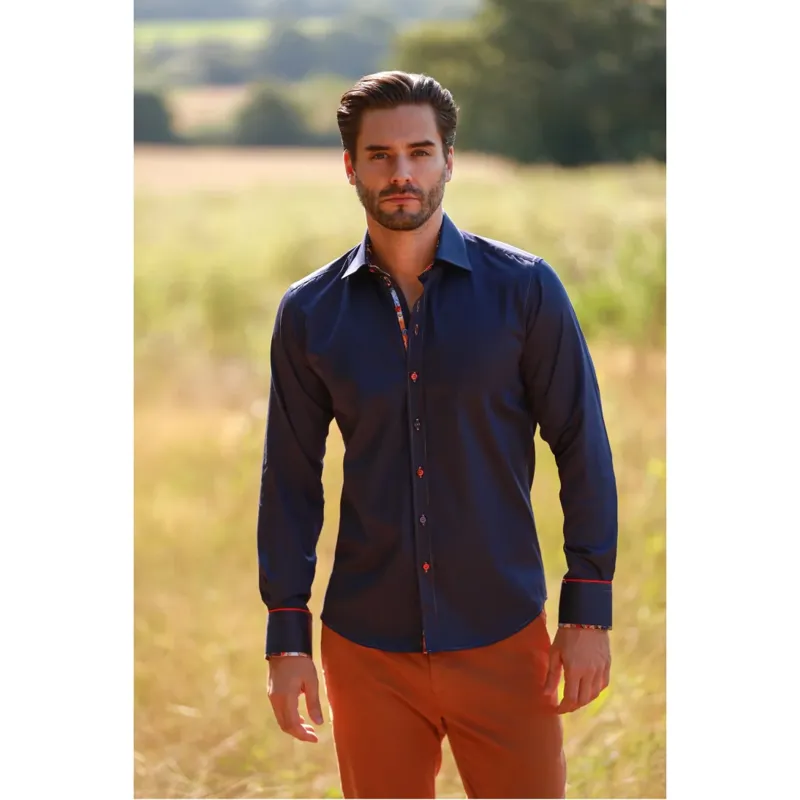Claudio Lugli Signature Plain Shirt Navy-1