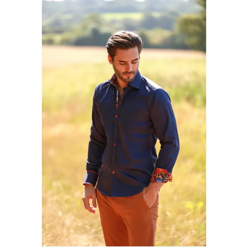 Claudio Lugli Signature Plain Shirt Navy-2