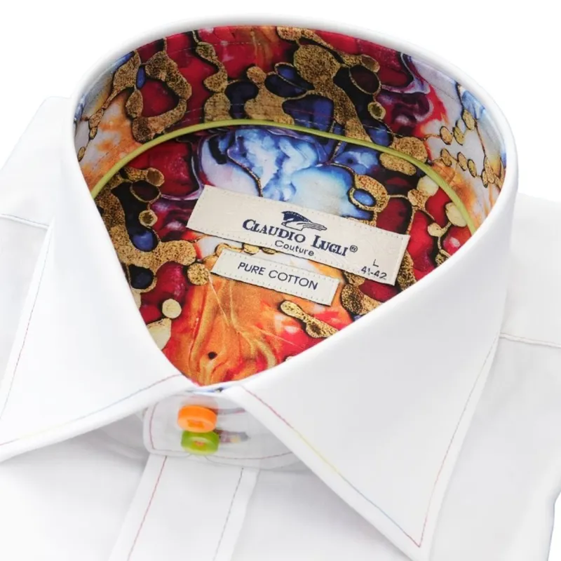 Claudio Lugli Signature Plain Shirt White-2