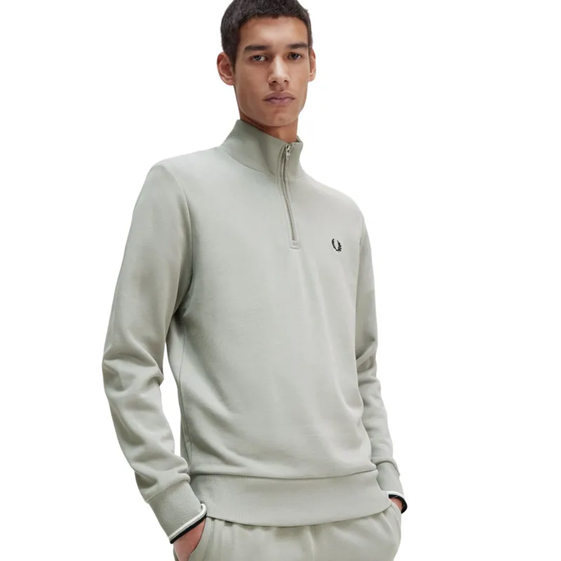 Fred Perry Half Zip Sweatshirt Limestone XXL ONLY -5