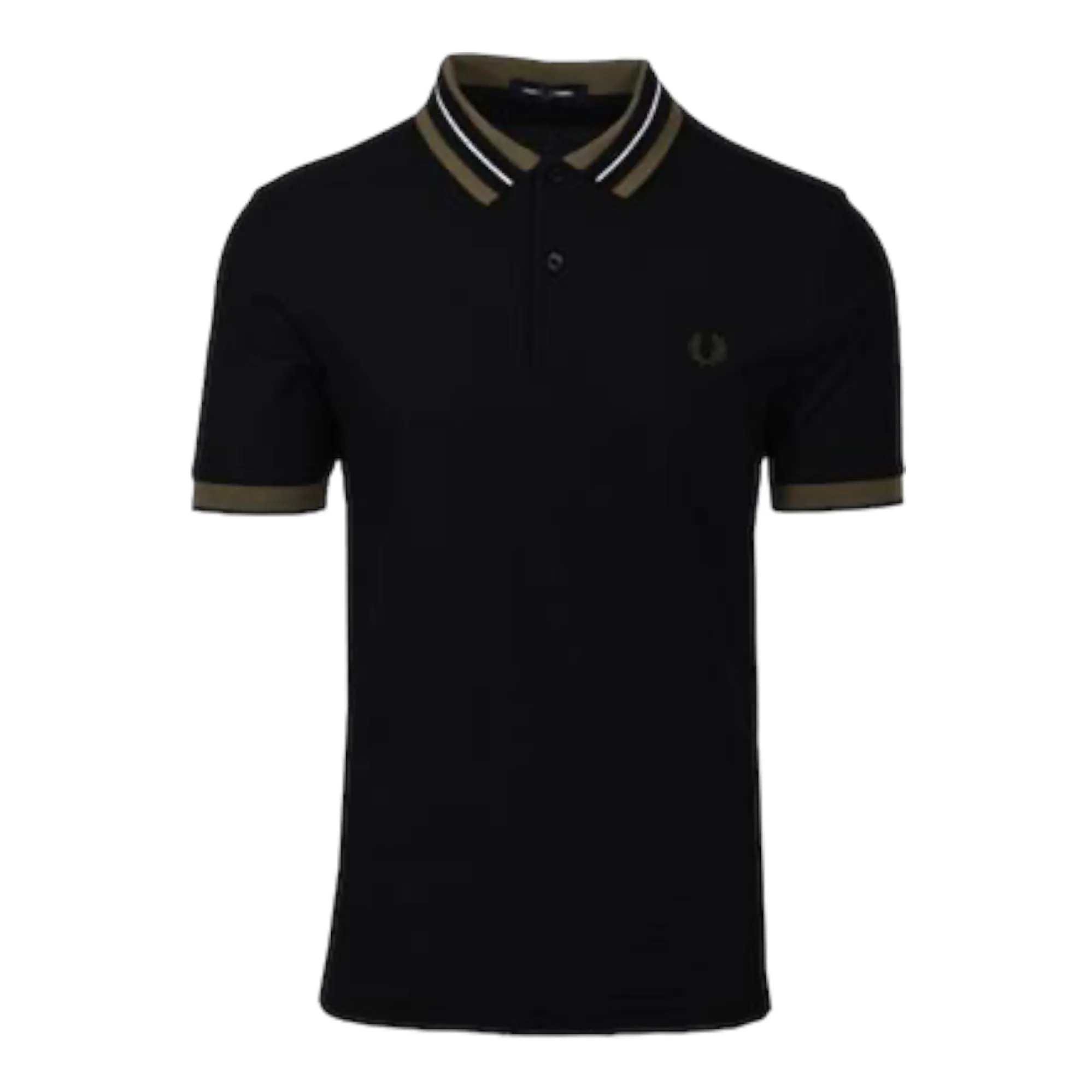Fred Perry M4579 102 Textured Collar Polo T shirt Black