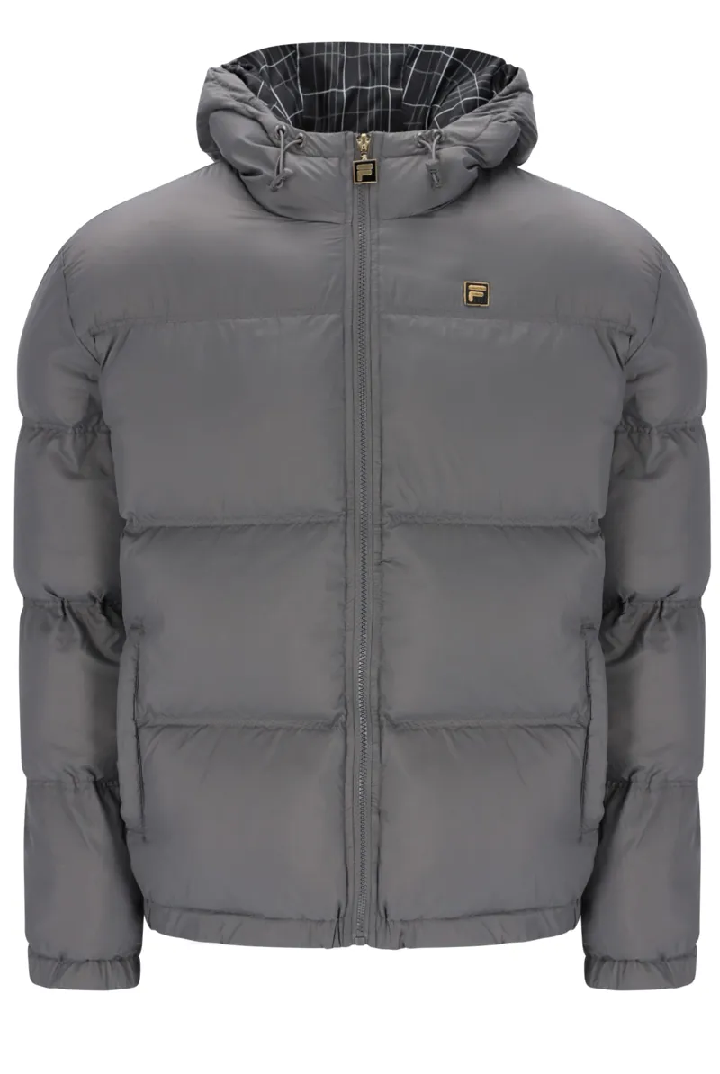 Fila Desmond Hooded Puffer Jacket Gunmetal