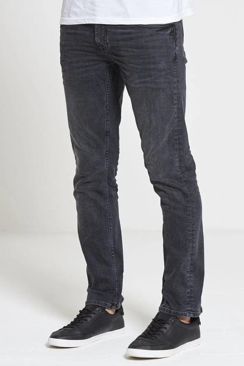 DML Maverick Slim Straight Stretch Jeans Charcoal-3