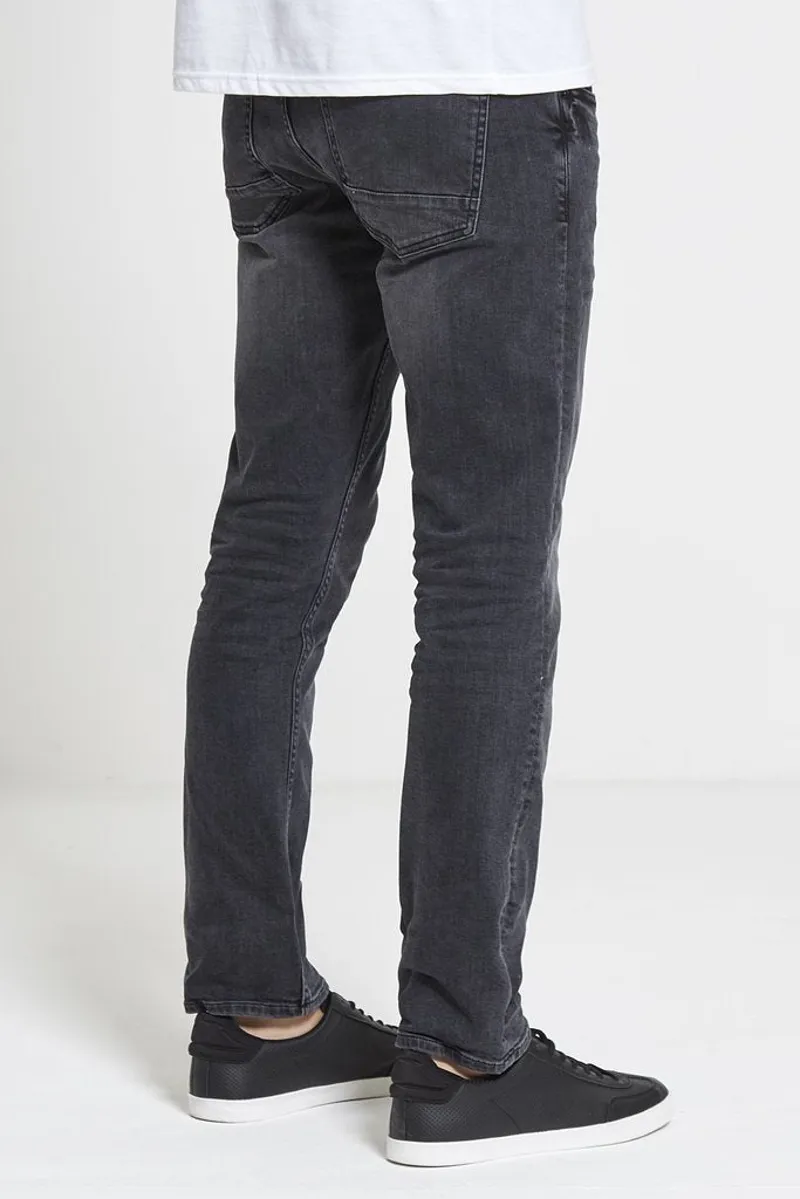 DML Maverick Slim Straight Stretch Jeans Charcoal-5