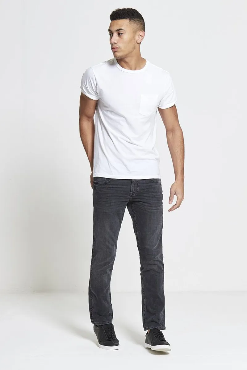 DML Maverick Slim Straight Stretch Jeans Charcoal