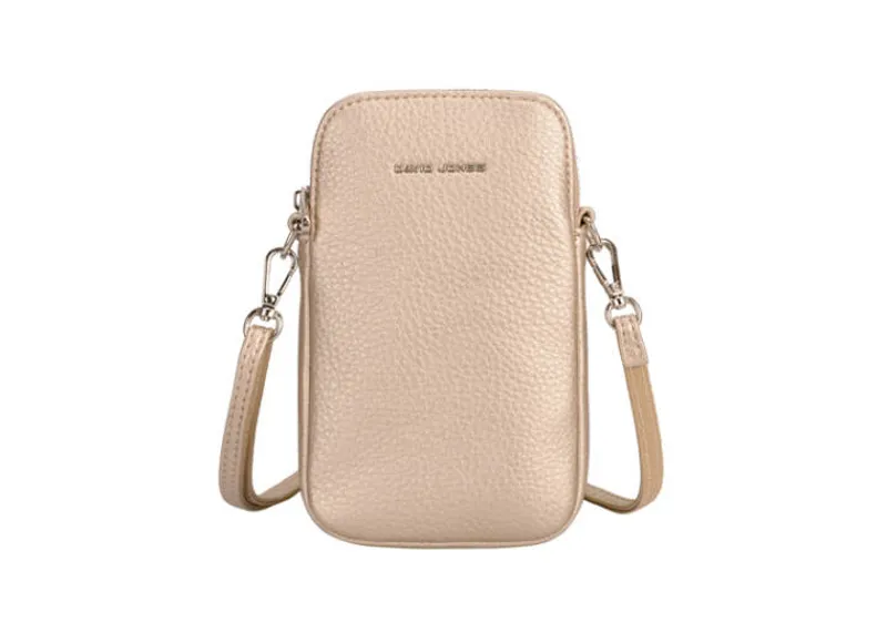 David Jones single zip pouch bag Gold