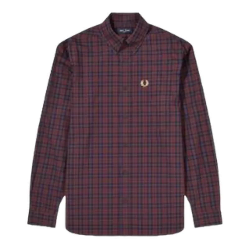 Fred Perry M9509-799 Winter Tartan Check Shirt Mahogany SMALL LAST ONE