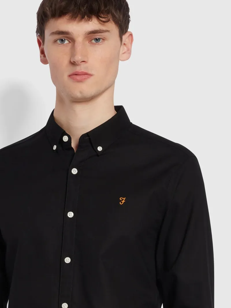 Farah brewer shop shirt black