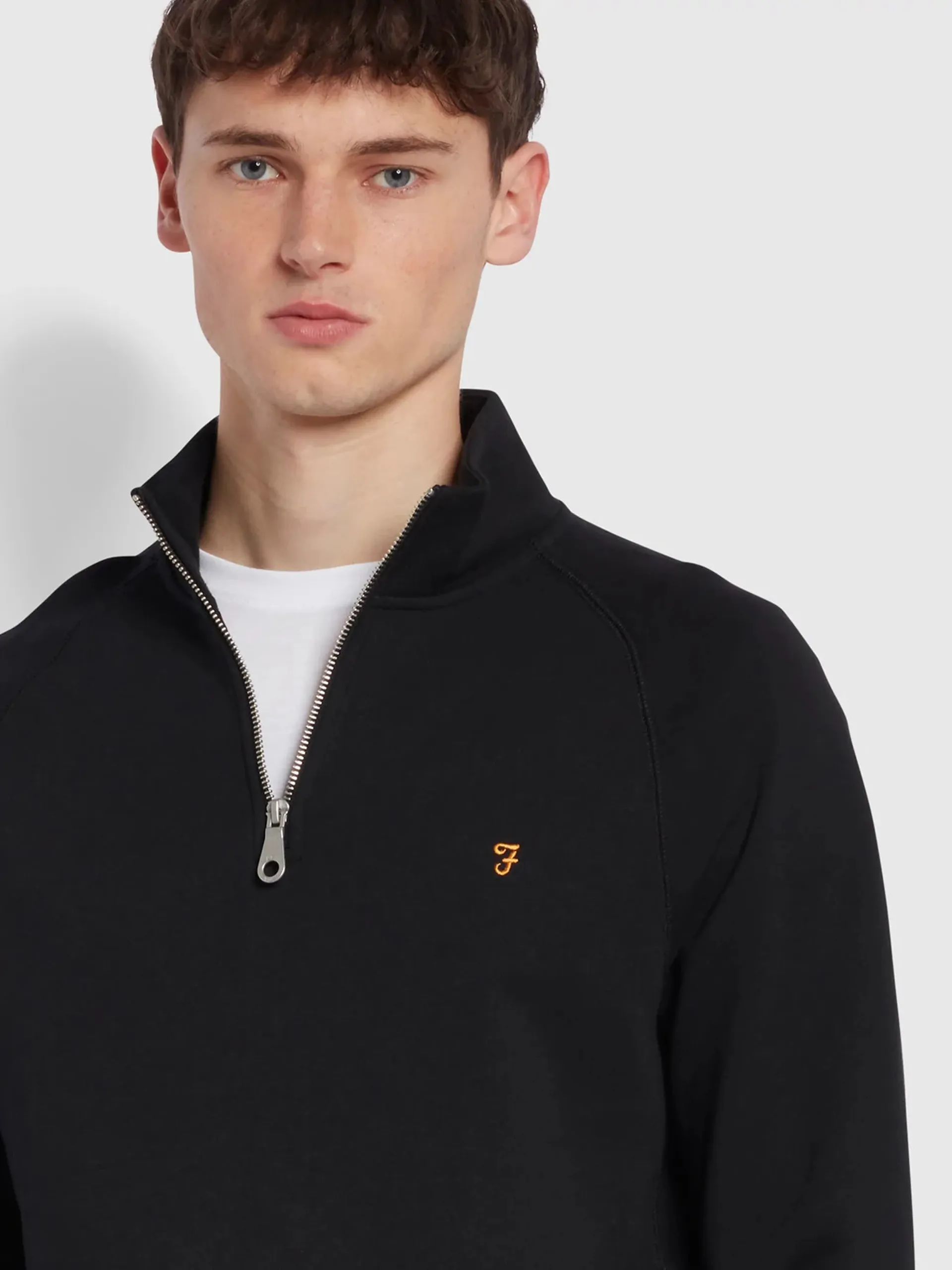 Farah Jim Quarter Zip Sweatshirt Black XL ONLY LAST ONE