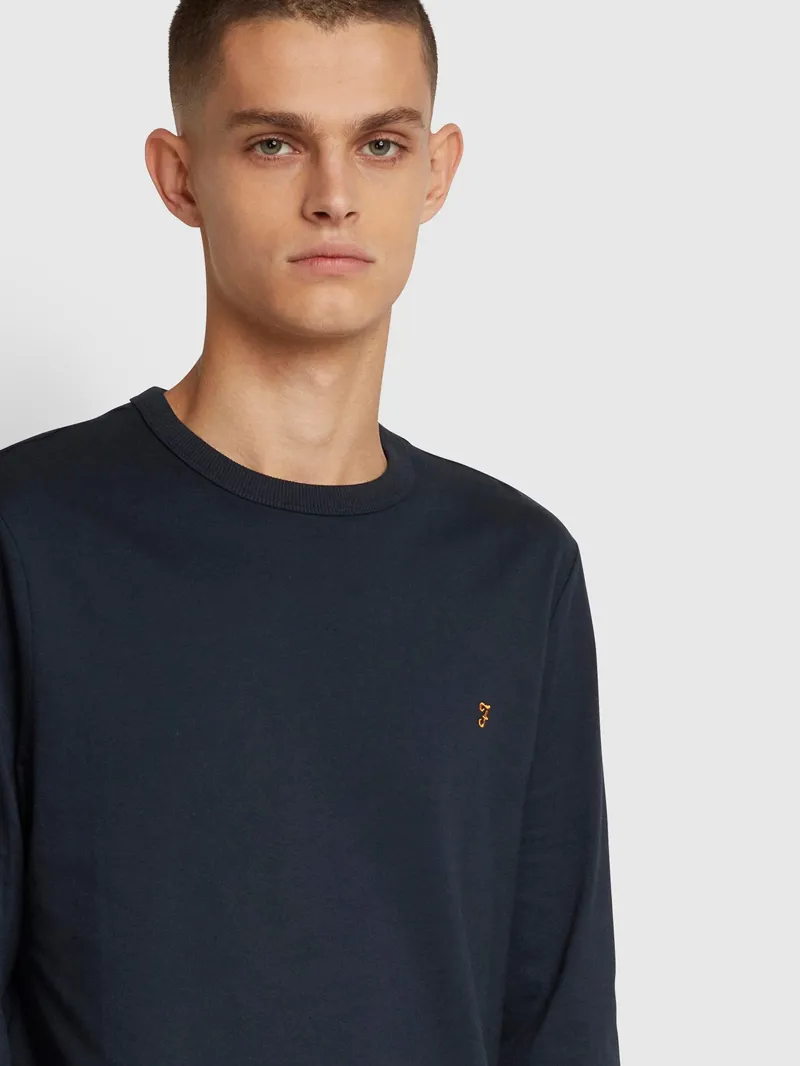 Farah Worthington Long Sleeve T-shirt Navy-3