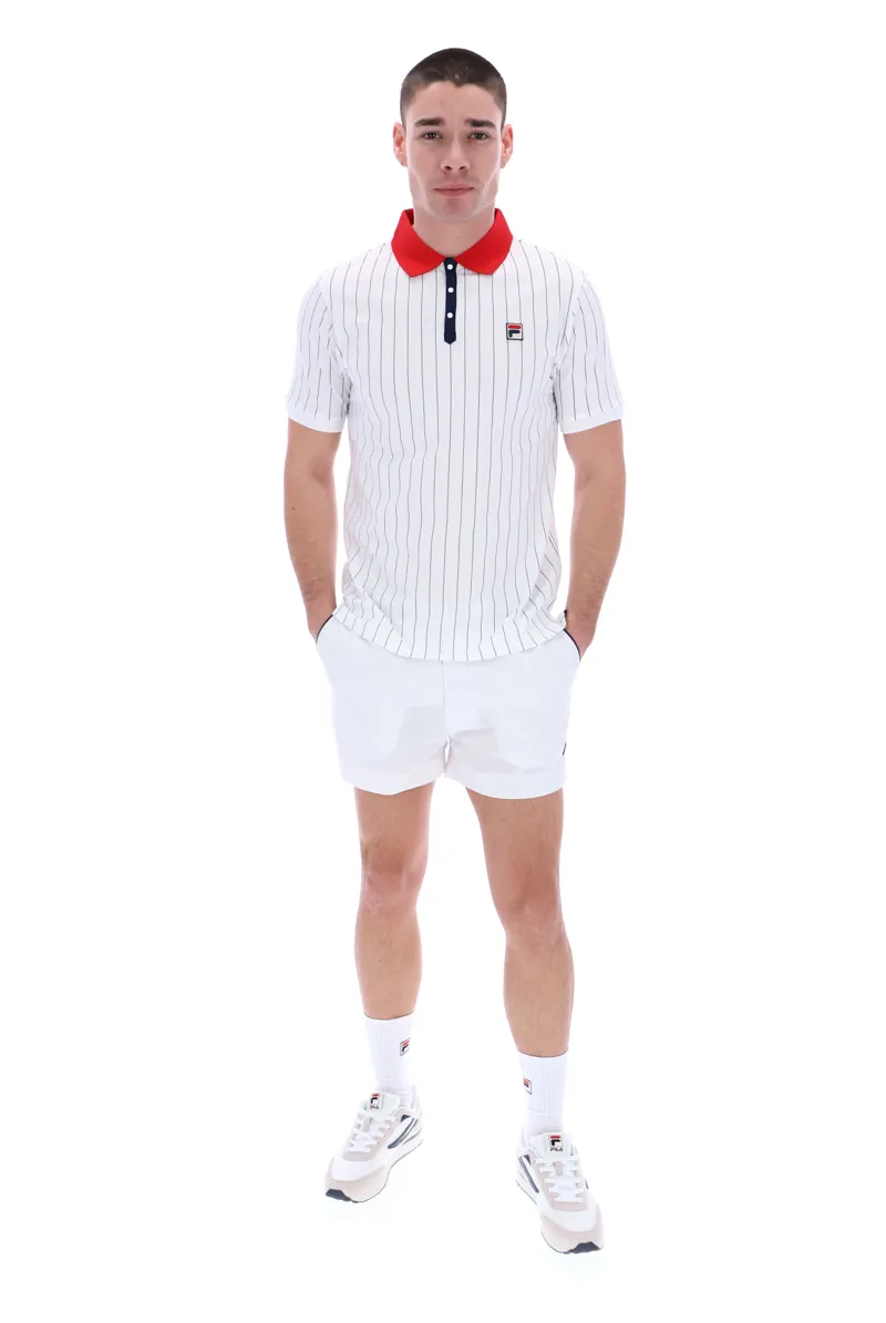 Fila BB1 Classic Vintage Striped Polo White/Red XXL ONLY LAST ONE-2