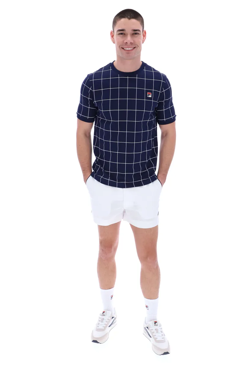Fila Benton Check T shirt Navy LARGE ONLY LAST ONE