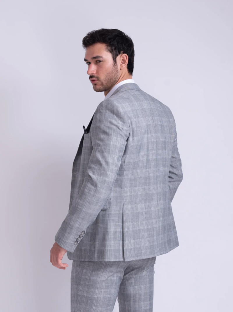 Fratelli Prince of Wales Check Blazer Grey-2