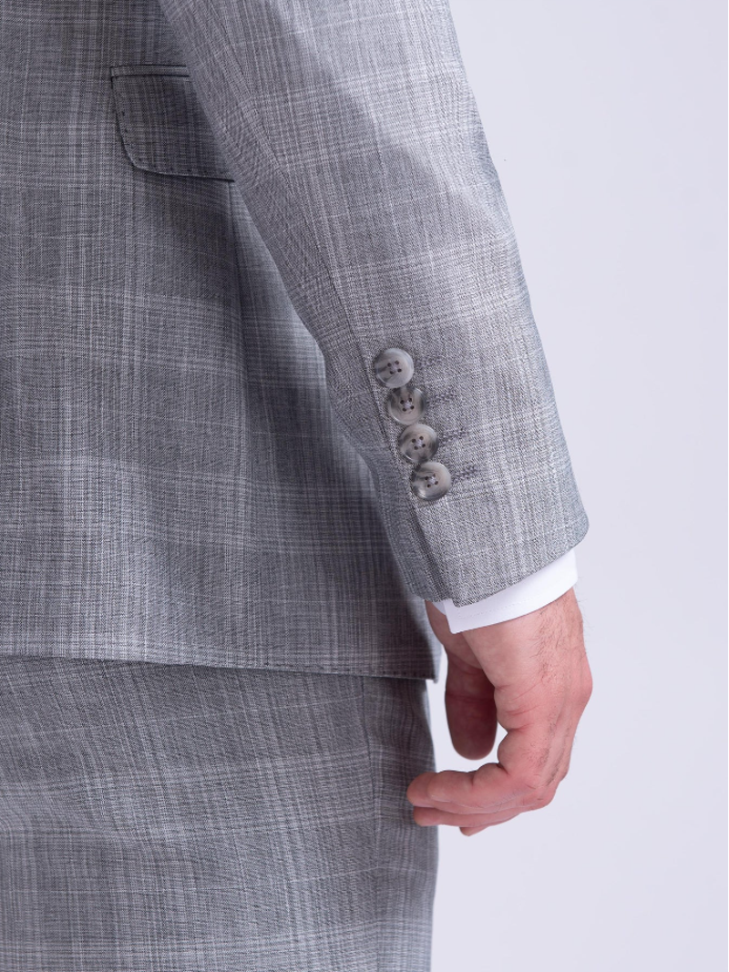 Fratelli Prince of Wales Check Blazer Grey-4