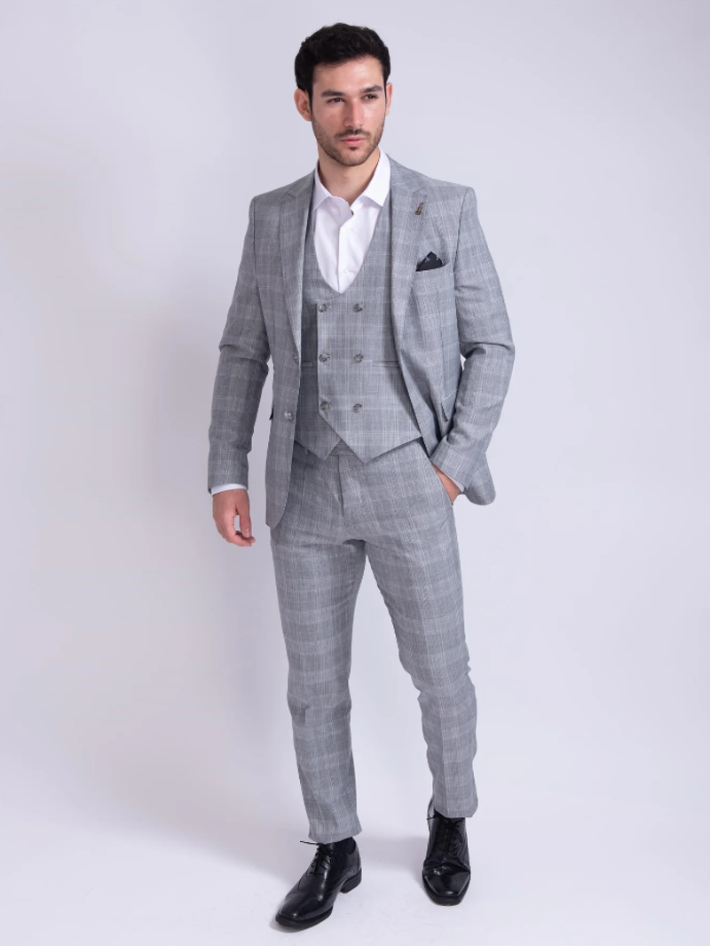 Fratelli Prince of Wales Check Blazer Grey-5