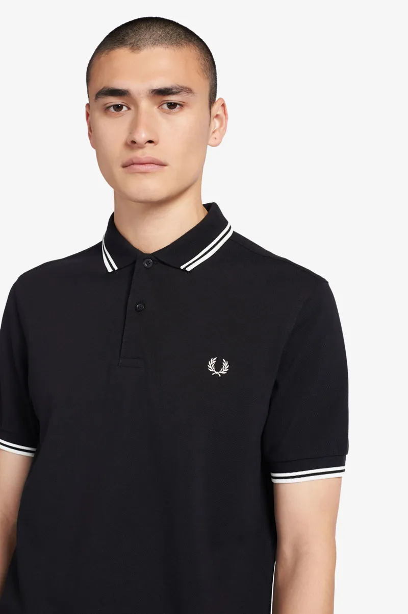 Fred Perry M3600-524 Polo T-shirt Black / White / White XXXL ONLY-4