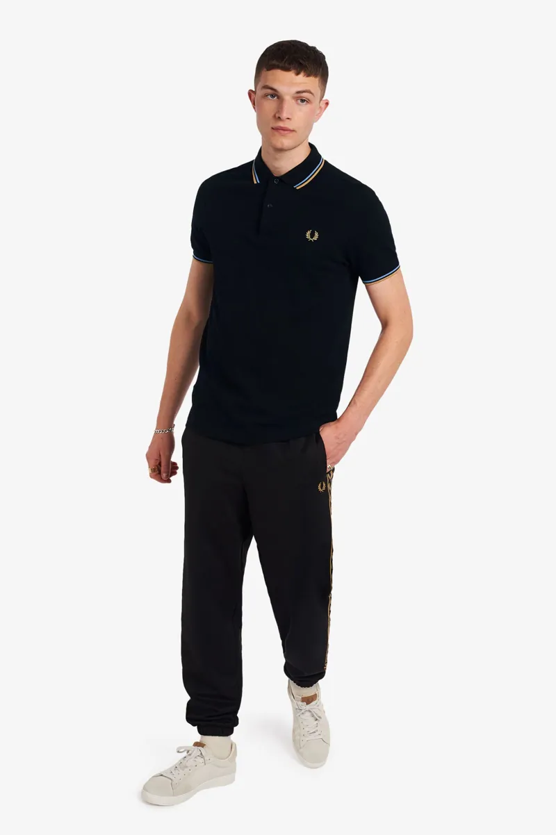 Fred Perry M3600-P41 Polo T-Shirt Black / Sky / Desert-5