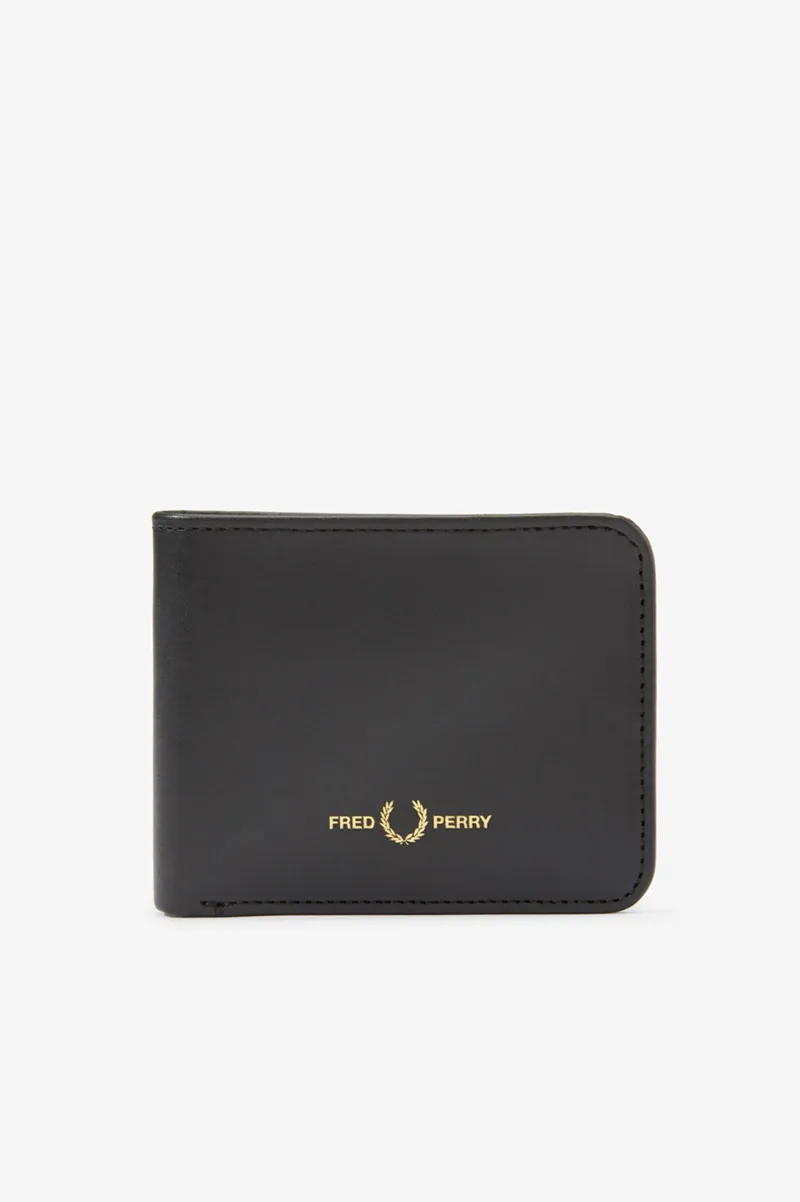 Fred Perry L8278-102 Graphic Leather Billfold Wallet Black-3