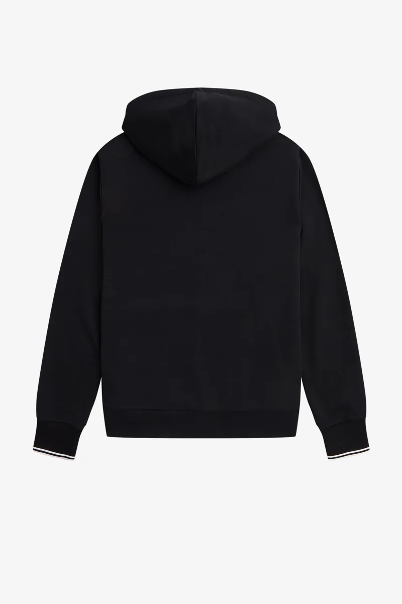 Fred Perry Overhead Tipped Hoodie Black-1