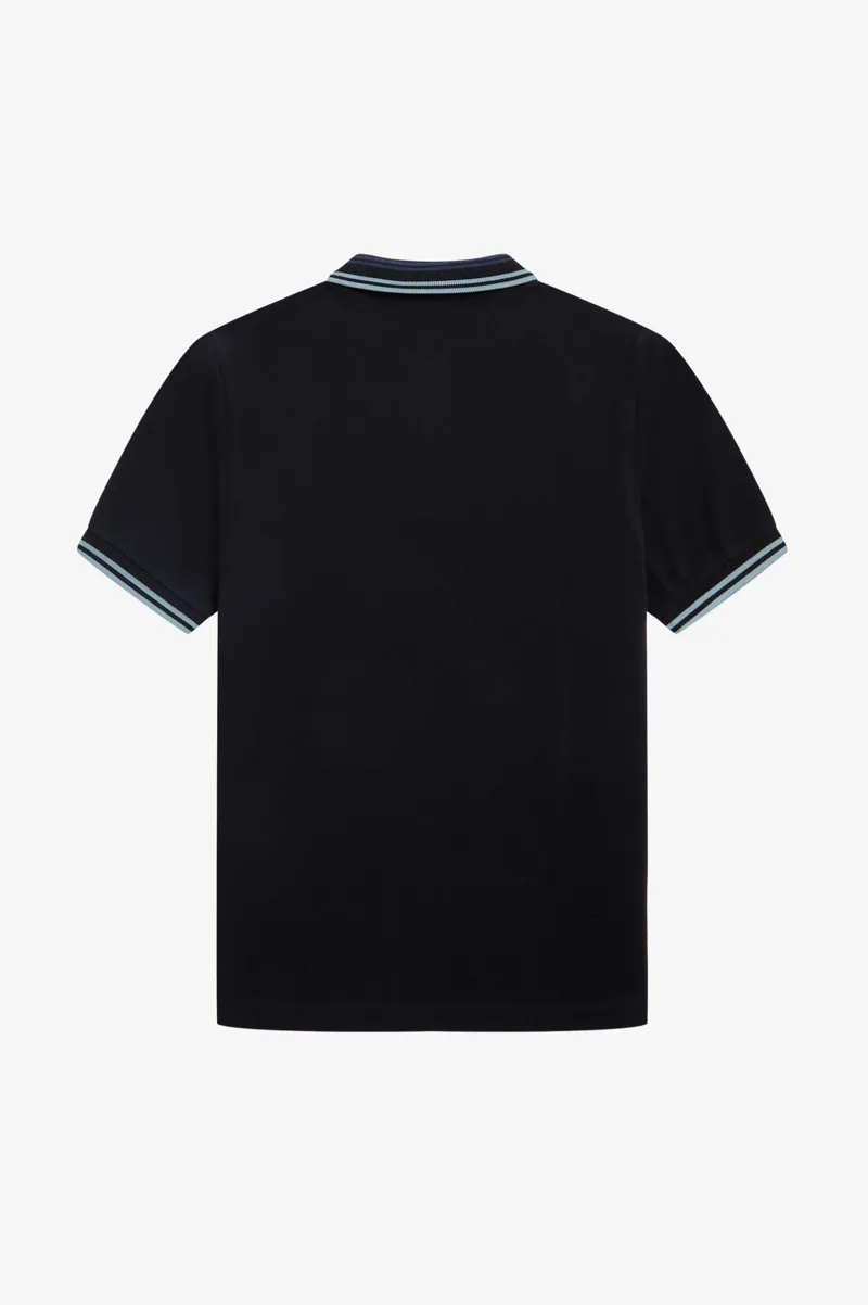 Fred Perry M4590-102 Striped Collar Polo T-shirt Black MEDIUM LAST ONE-3