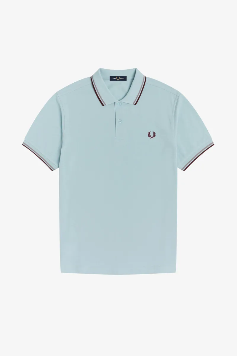 Fred Perry M3600-275 Polo T-shirt Chalk / Rain / Aubergine-2