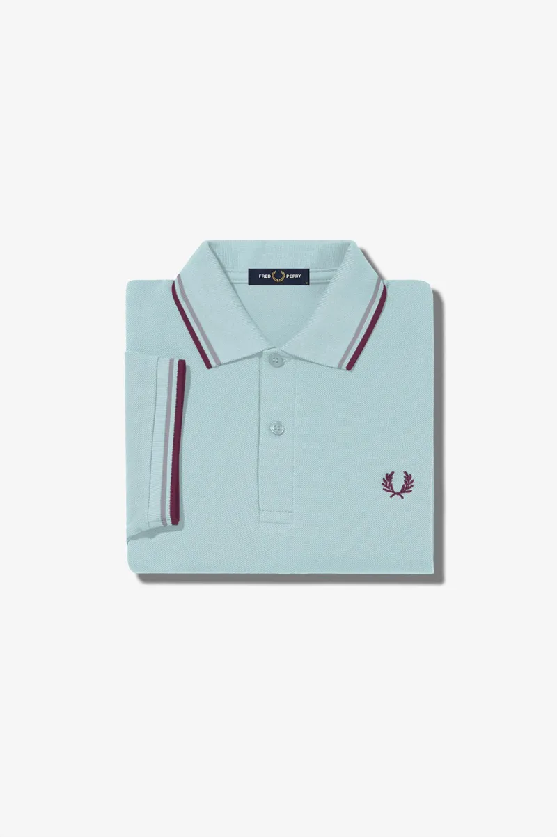 Fred Perry M3600-275 Polo T-shirt Chalk / Rain / Aubergine