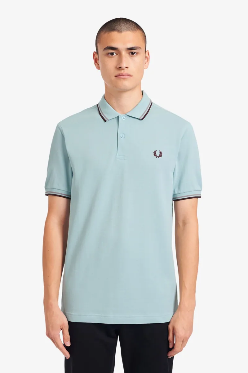 Fred Perry M3600-275 Polo T-shirt Chalk / Rain / Aubergine-4