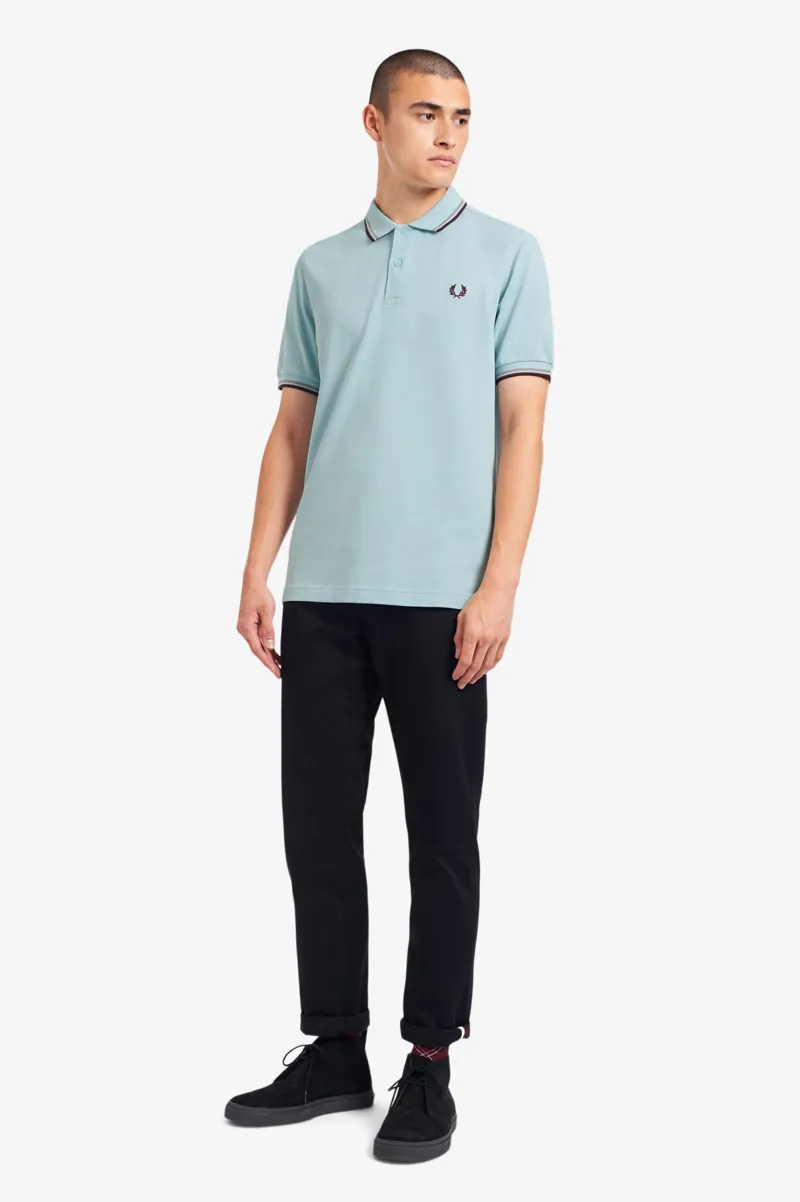 Fred Perry M3600-275 Polo T-shirt Chalk / Rain / Aubergine-1