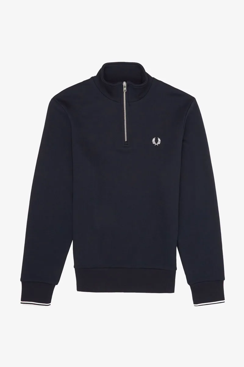 Fred Perry Half Zip Sweatshirt Navy -4