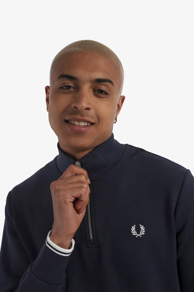 Fred Perry Half Zip Sweatshirt Navy -3