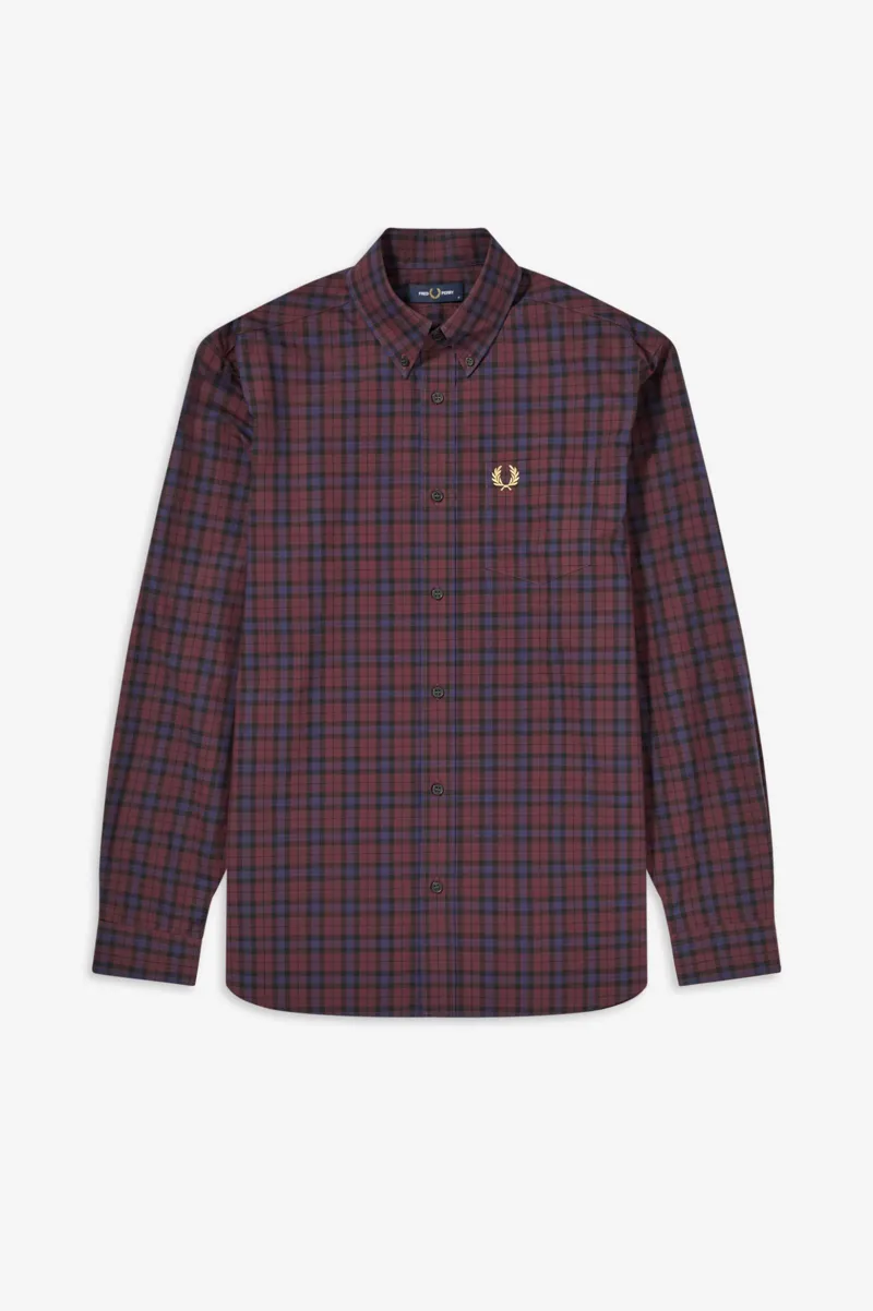 Fred Perry M9509-799 Winter Tartan Check Shirt Mahogany SMALL LAST ONE-5