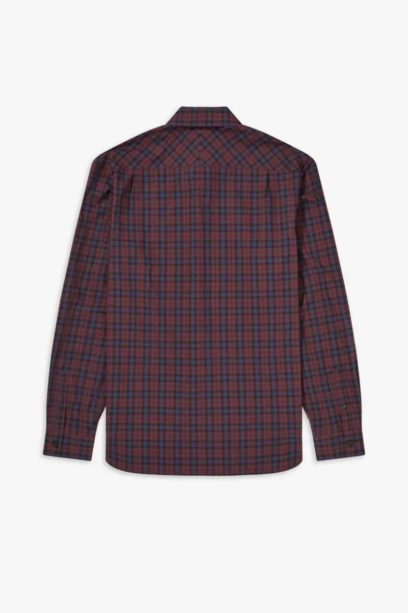 Fred Perry M9509-799 Winter Tartan Check Shirt Mahogany SMALL LAST ONE-2